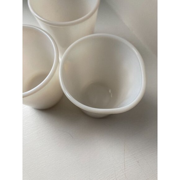 3 Vintage Hazel Atlas 3.5" Translucent White Milk Glass Juice Tumblers - Picture 4 of 10